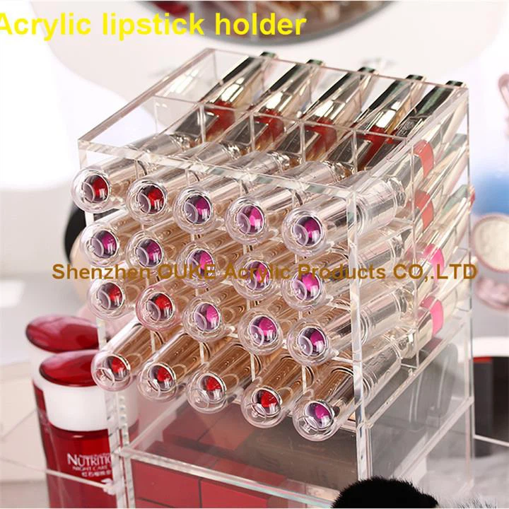 Acrylic makeup organzier lipstick holder