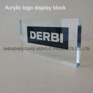 クリアアクリル表示プリント彫刻ロゴブロック