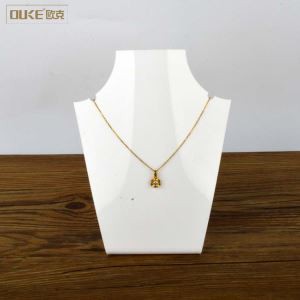 白いネックレスディスプレイアクリルジュエリーディスプレイスタンド